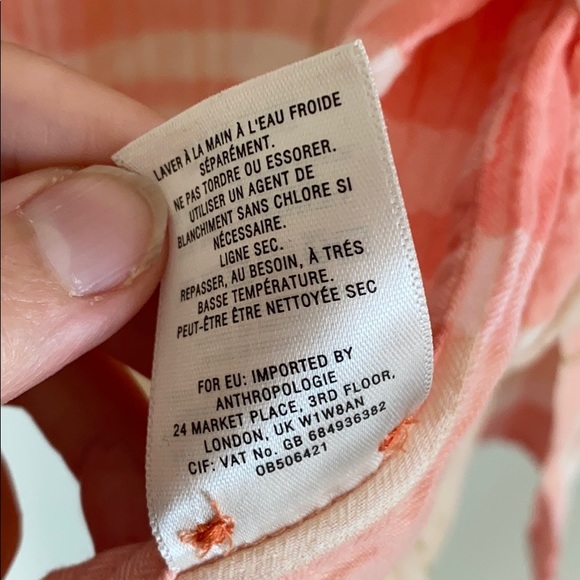 Anthro Holding Horses Peach Plaid Button Down Top - Picture 11 of 11